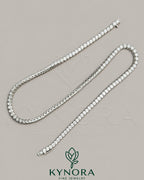 Sterling silver VVS moissanite diamond tennis chain with 4mm links, unisex hip-hop jewelry by Kynora Jewels