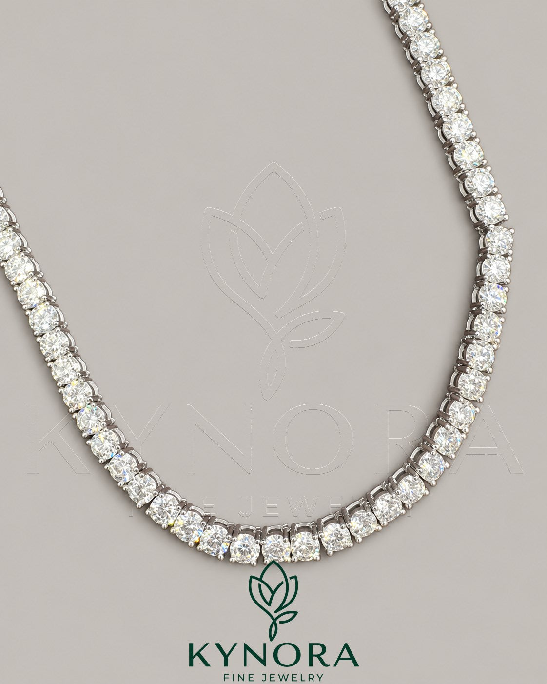 Sterling silver VVS moissanite diamond tennis chain, 4mm hiphop chain for men and women by Kynora Jewels