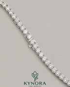 Sterling silver 18-inch tennis chain with 5.5mm VVS1 moissanite diamonds, stylish hiphop chain by Kynora Jewels