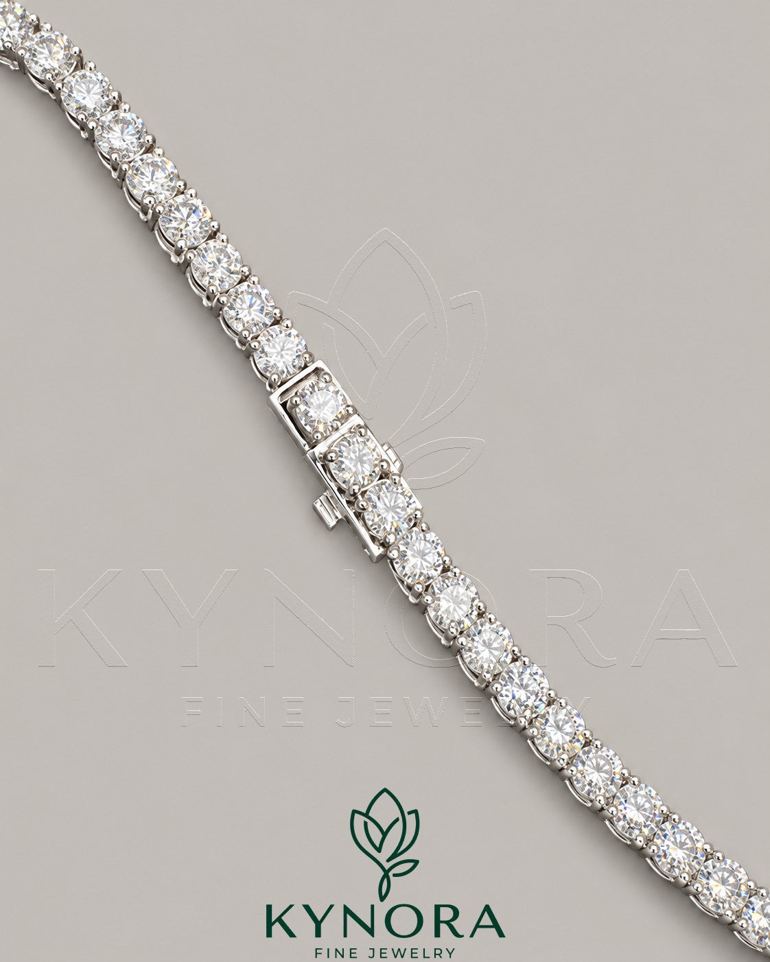 Sterling silver 18-inch tennis chain with 5.5mm VVS1 moissanite diamonds, stylish hiphop chain by Kynora Jewels