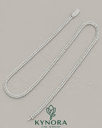 Kynora Jewels 18-inch VVS moissanite Miami Cuban link chain in 925 sterling silver, 5mm hiphop chain style.