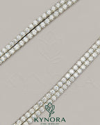 6mm VVS1 Moissanite diamond sterling silver tennis link chain, 18-inch Kynora Jewels hiphop chain with sparkling gemstone accents.