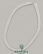 6mm VVS1 Moissanite diamond hiphop chain in 925 sterling silver, 18-inch tennis link chain by Kynora Jewels.