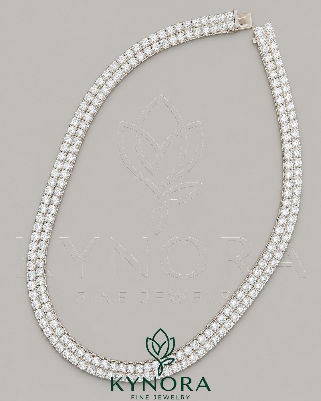 6mm VVS1 Moissanite diamond hiphop chain in 925 sterling silver, 18-inch tennis link chain by Kynora Jewels.