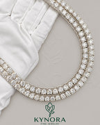 6mm VVS1 moissanite diamond hiphop chain in 925 sterling silver, 18-inch tennis link chain by Kynora Jewels