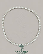 Sterling silver VVS1 moissanite diamond tennis link chain necklace, 6mm hip-hop style chain by Kynora Jewels.