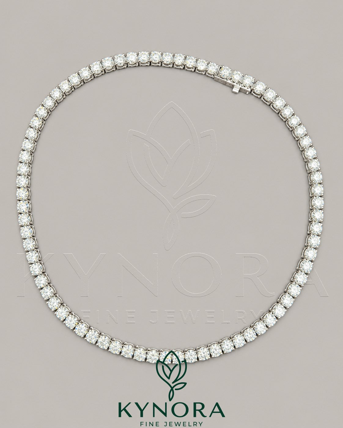 Sterling silver VVS1 moissanite diamond tennis link chain necklace, 6mm hip-hop style chain by Kynora Jewels.