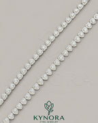Heart-shaped sterling silver tennis link chain with VVS1 moissanite diamonds and halo setting, designed for hip-hop jewelry style.