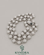 Sterling silver 7mm VVS1 moissanite diamond hip-hop chain with custered ball design by Kynora Jewels.