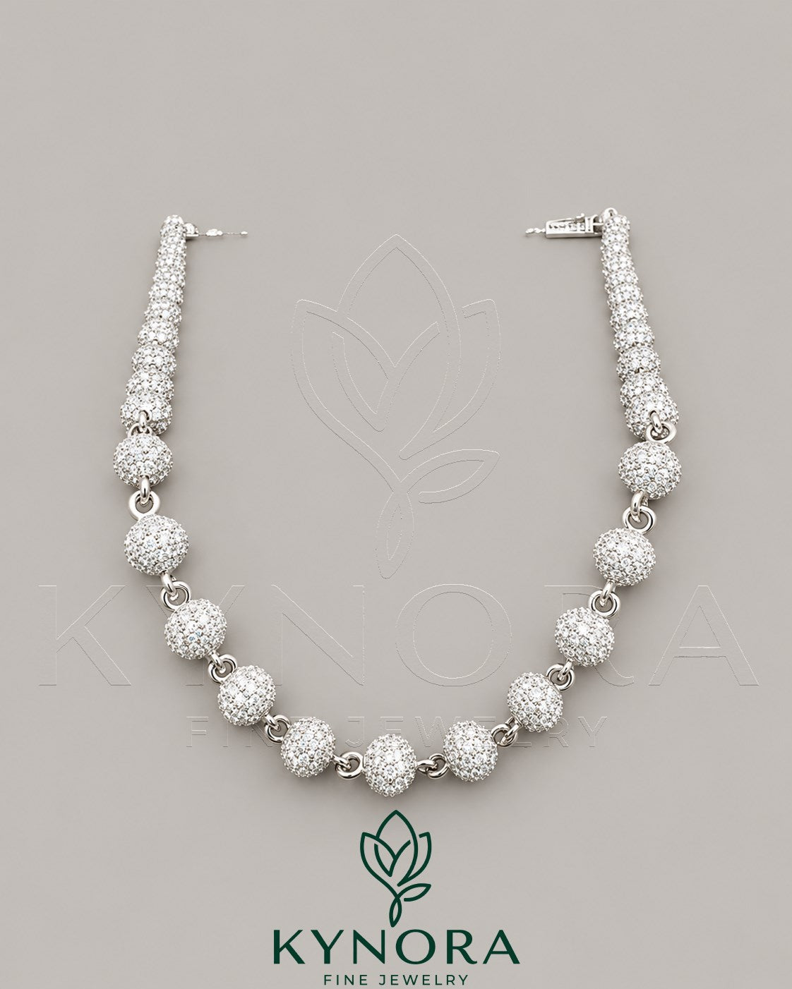 Sterling silver 7mm VVS1 Moissanite diamond hip-hop chain with custered ball design from Kynora Jewels