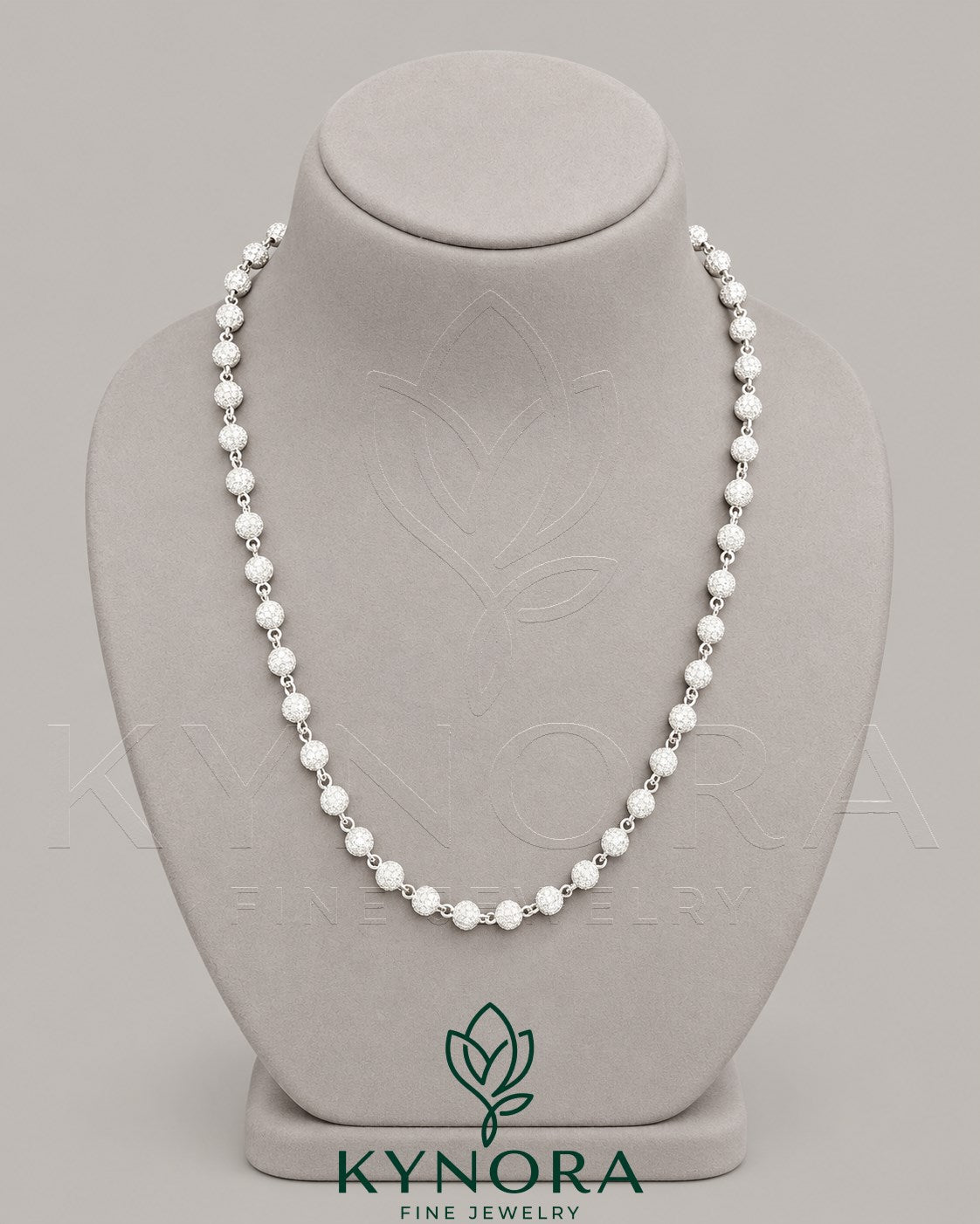 7MM VVS1 Moissanite Diamond Sterling Silver Custered Ball Chain Secondary image