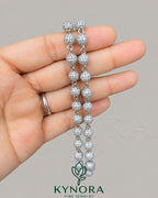 Sterling silver 7mm VVS1 moissanite diamond hip-hop chain with clustered ball design by Kynora Jewels.
