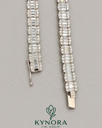 Sterling silver VVS1 moissanite diamond eternity tennis chain featuring 8.5mm Hiphop style by Kynora Jewels.
