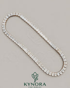 Sterling silver VVS1 Moissanite diamond eternity tennis chain with 8.5mm hip-hop style design by Kynora Jewels.