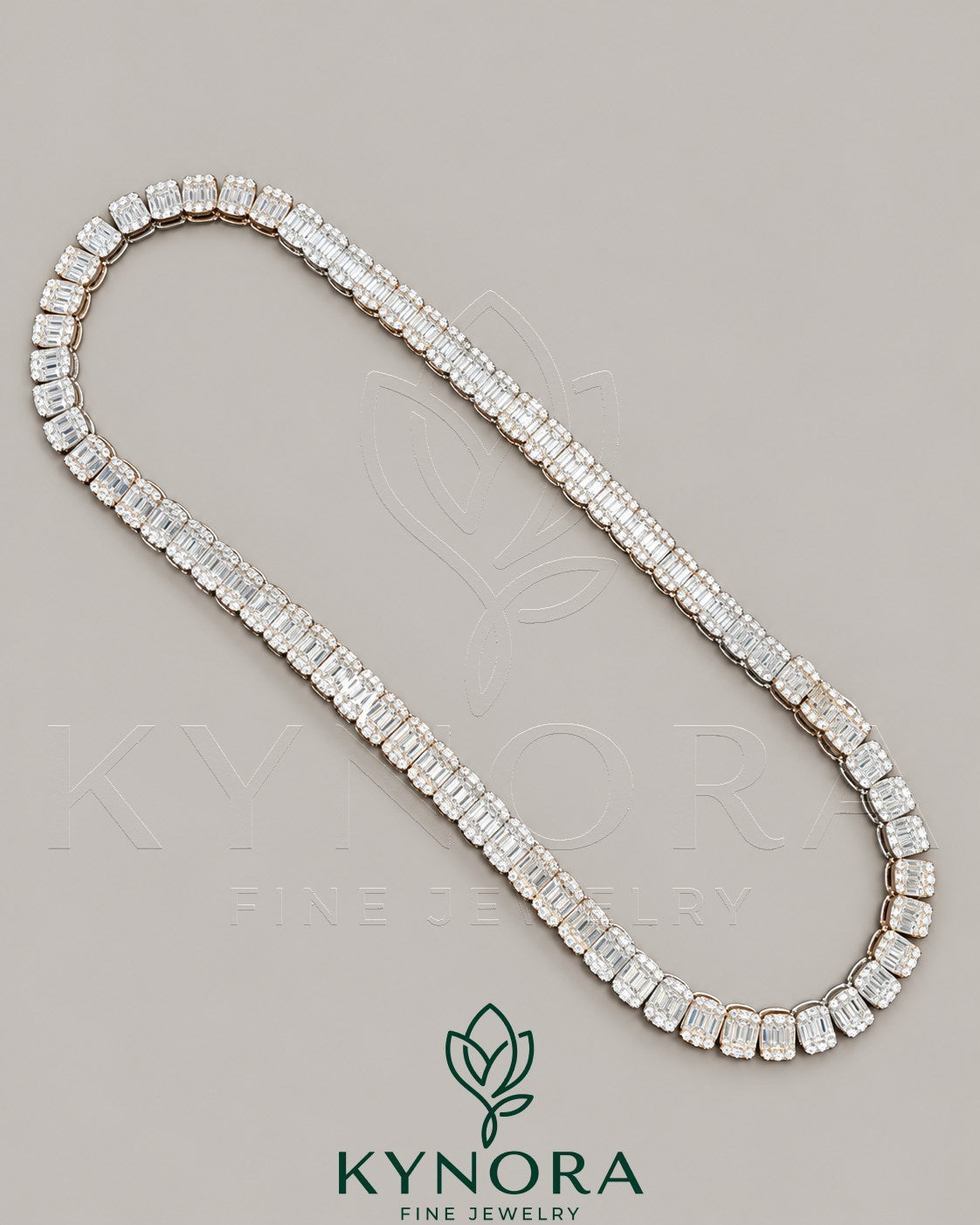 Sterling silver VVS1 Moissanite diamond eternity tennis chain with 8.5mm hip-hop style design by Kynora Jewels.