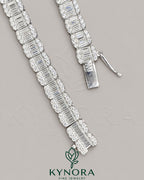8.5mm VVS1 moissanite diamond sterling silver tennis necklace, 18-inch hiphop chain by Kynora Jewels.