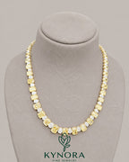 Canary yellow 925 sterling silver moissanite diamond tennis necklace, Kynora Jewels hip-hop chain with sparkling stones.