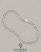 Kynora Jewels Figaro style 12mm VVS1 Moissanite diamond Cuban link chain in sterling silver, hip-hop jewelry style