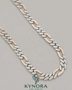 Kynora Jewels Figaro style 12mm VVS1 moissanite diamond sterling silver Cuban link chain, hiphop jewelry accessory
