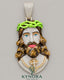 Iced Out 3D Jesus head pendant with moissanite diamonds in 925 sterling silver, hip-hop style jewelry by Kynora Jewels