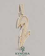 Iced Out Baguette Moissanite Diamond Number 2 Pendant in 925 Sterling Silver, Hiphop jewelry from Kynora Jewels.