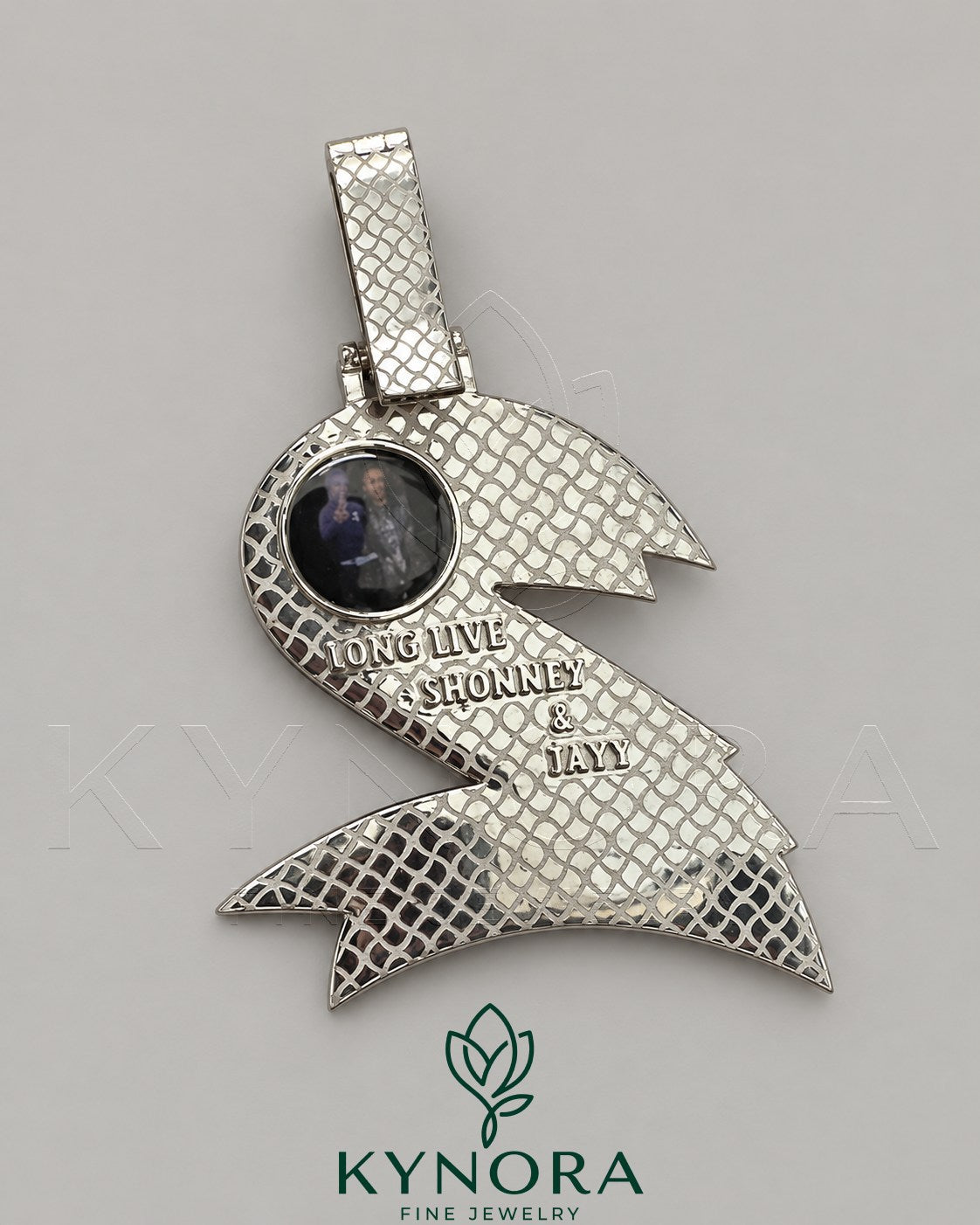 Iced Out Baguette Moissanite Diamond Number 2 Pendant in 925 Sterling Silver, hip-hop jewelry by Kynora Jewels.