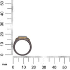 Men's cushion pave moissanite signet ring in 10k gold and titanium featuring a polished band and sparkling gemstone details.