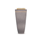 Men's rectangular pave moissanite signet ring in 10k gold and titanium, featuring a sleek design and sparkling gemstones.