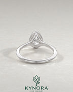 Vintage Pear Moissanite Milgrain Bezel Engagement Ring in 925 Silver