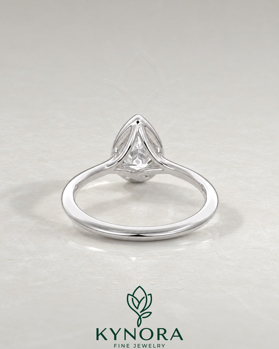 Vintage Pear Moissanite Milgrain Bezel Engagement Ring in 925 Silver