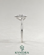 Vintage Pear Moissanite Milgrain Bezel Engagement Ring in 925 Silver
