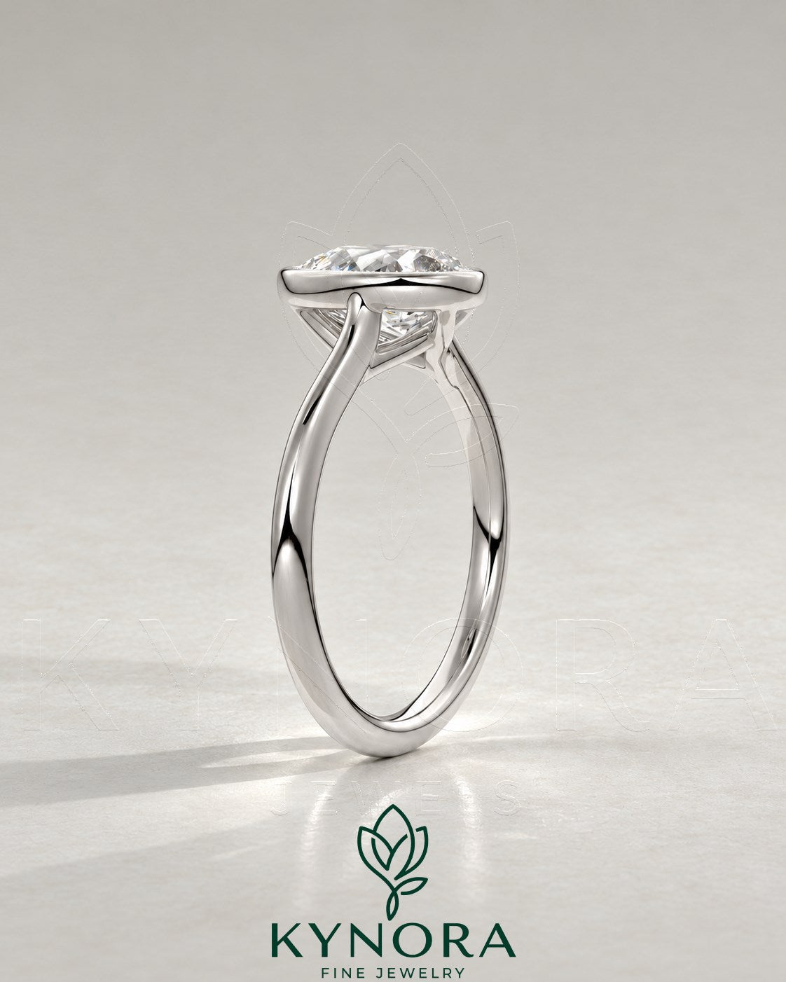 Vintage Pear Moissanite Milgrain Bezel Engagement Ring in 925 Silver