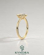 Vintage Pear Moissanite Milgrain Bezel Engagement Ring in 925 Silver