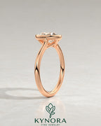 Vintage Pear Moissanite Milgrain Bezel Engagement Ring in 925 Silver