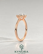 Vintage Round Moissanite Milgrain Bezel Engagement Ring in 925 Silver