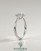 Vintage Round Moissanite Milgrain Bezel Engagement Ring in 925 Silver
