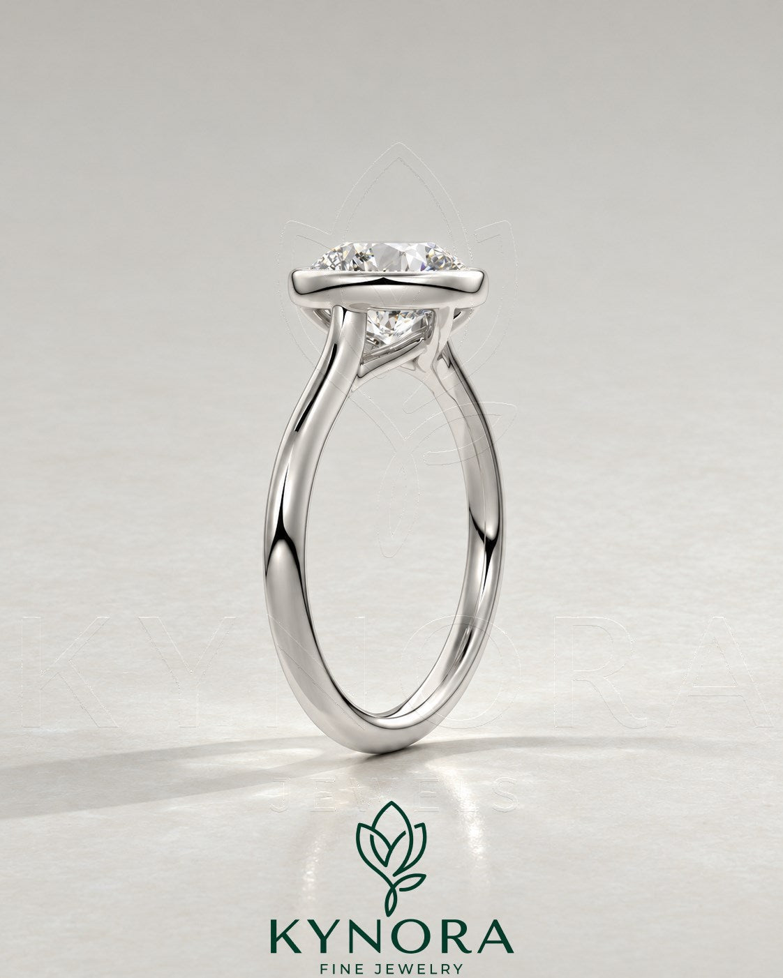 Vintage Round Moissanite Milgrain Bezel Engagement Ring in 925 Silver