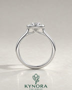 Vintage Round Moissanite Milgrain Bezel Engagement Ring in 925 Silver