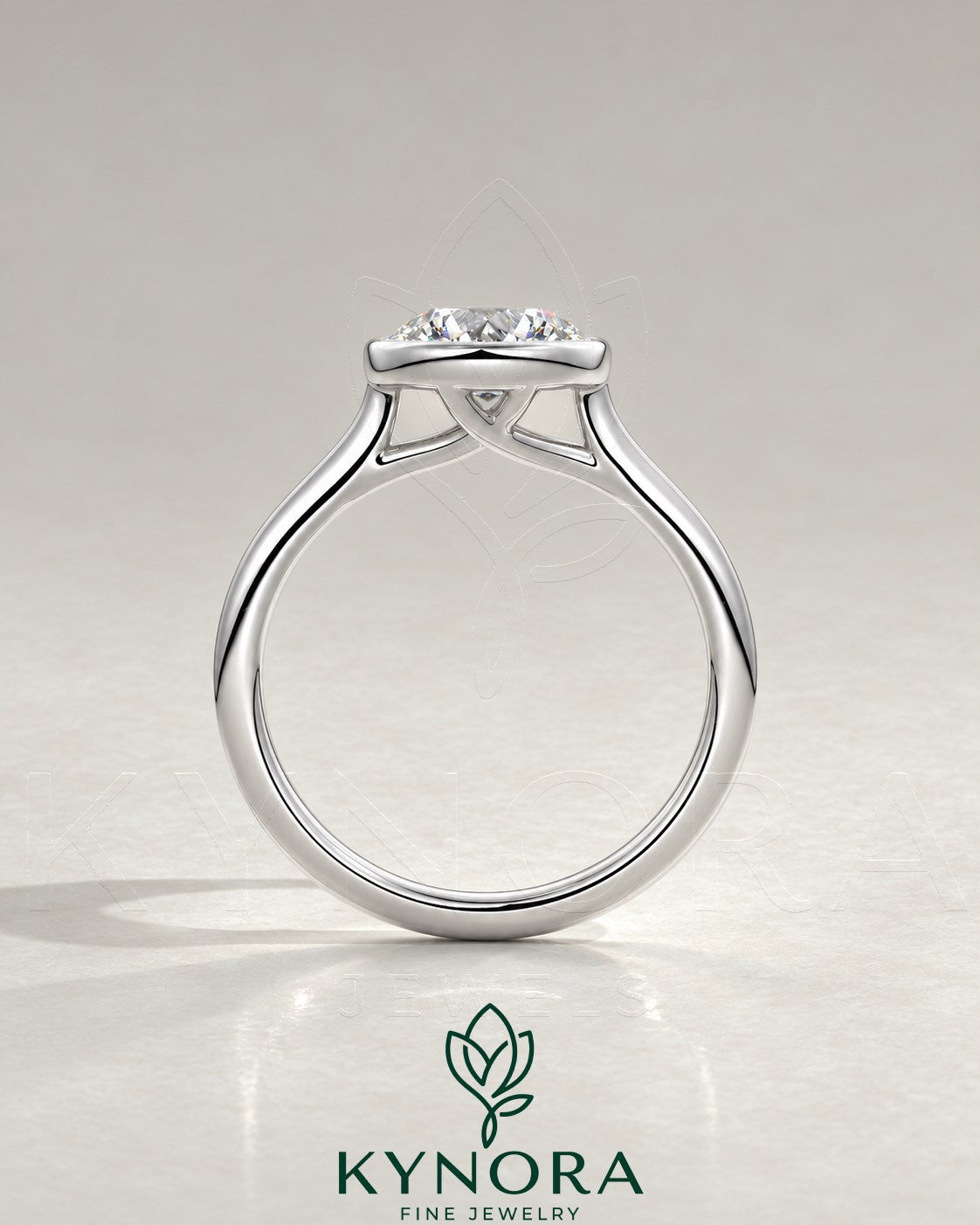 Vintage Round Moissanite Milgrain Bezel Engagement Ring in 925 Silver