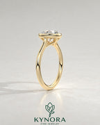 Vintage Round Moissanite Milgrain Bezel Engagement Ring in 925 Silver