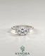 Cushion Cut Moissanite 3-Stone Engagement Ring in 925 Silver