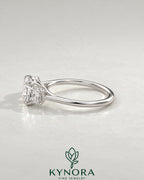 Cushion Cut Moissanite 3-Stone Engagement Ring in 925 Silver