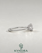 Cushion Cut Moissanite 3-Stone Engagement Ring in 925 Silver