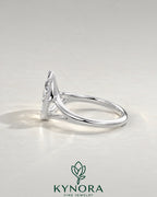 Kynora Marquise Moissanite Split Shank Engagement Ring in 925 Silver