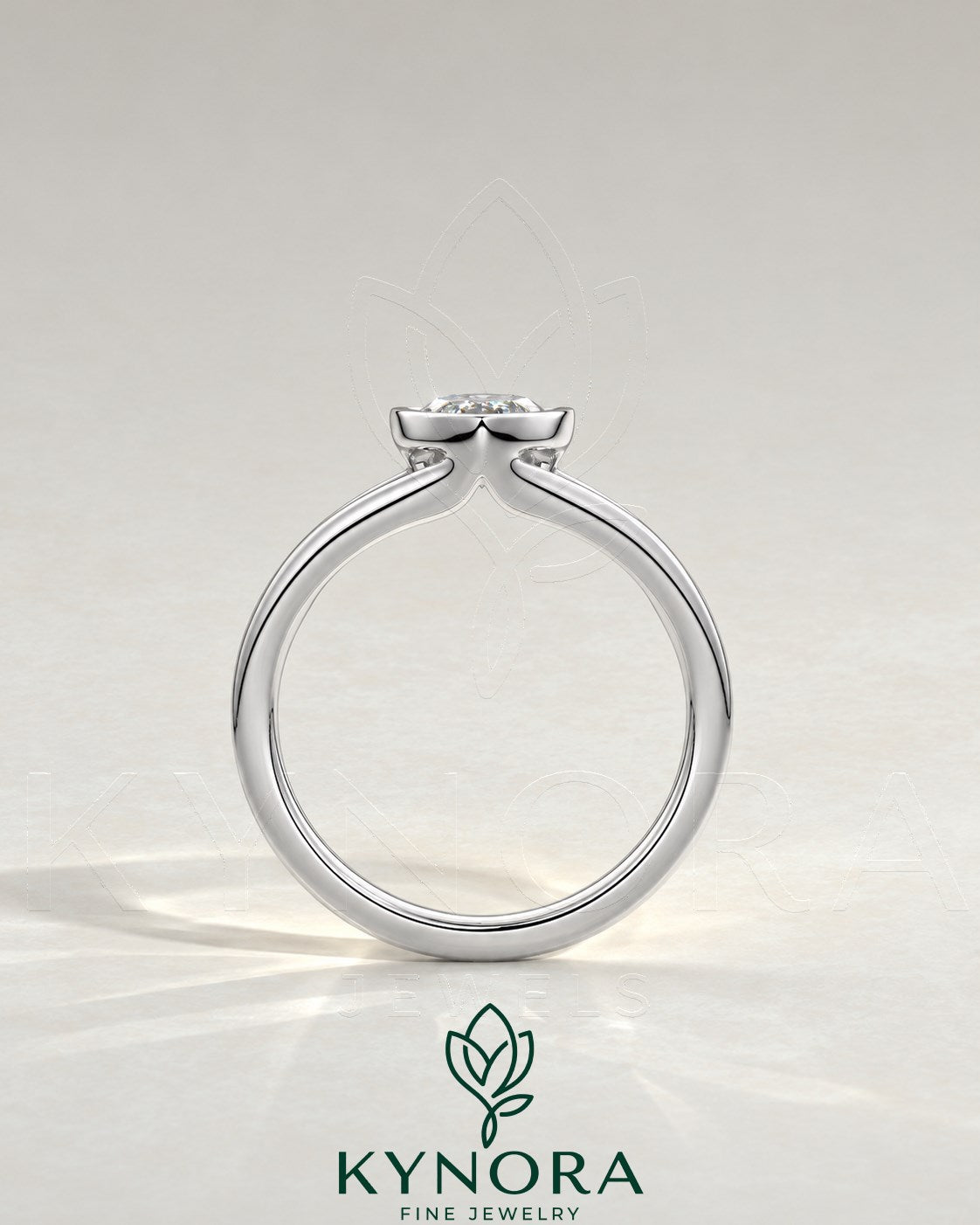 Kynora Marquise Moissanite Split Shank Engagement Ring in 925 Silver