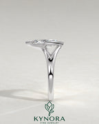 Kynora Marquise Moissanite Split Shank Engagement Ring in 925 Silver