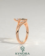 Kynora Marquise Moissanite Split Shank Engagement Ring in 925 Silver