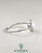 Vintage Round Rose Cut Moissanite Solitaire Engagement Ring in 925 Silver
