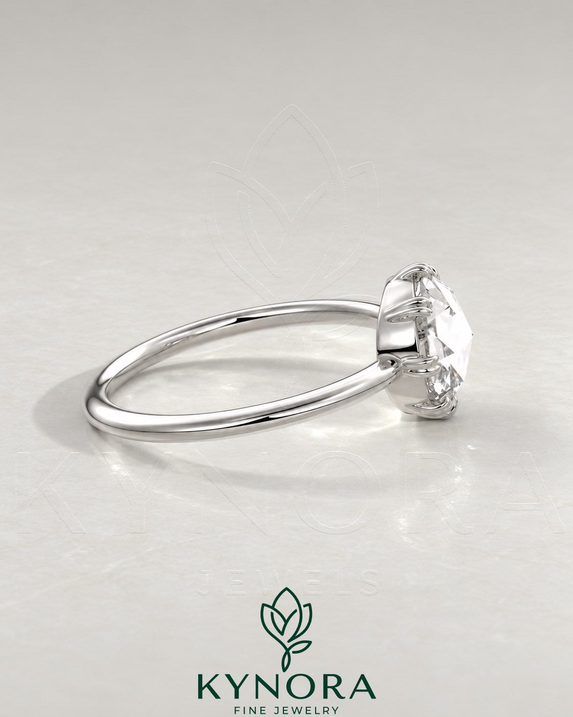 Vintage Round Rose Cut Moissanite Solitaire Engagement Ring in 925 Silver