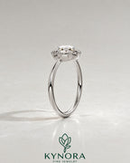 Vintage Round Rose Cut Moissanite Solitaire Engagement Ring in 925 Silver